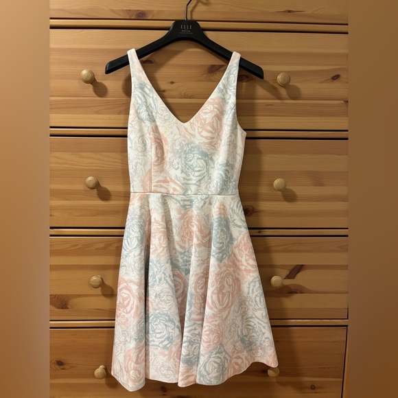 RW&CO. Dresses & Skirts - RW&CO. Pastel Pink and Blue Floral Fit-and-Flare Mini Dress